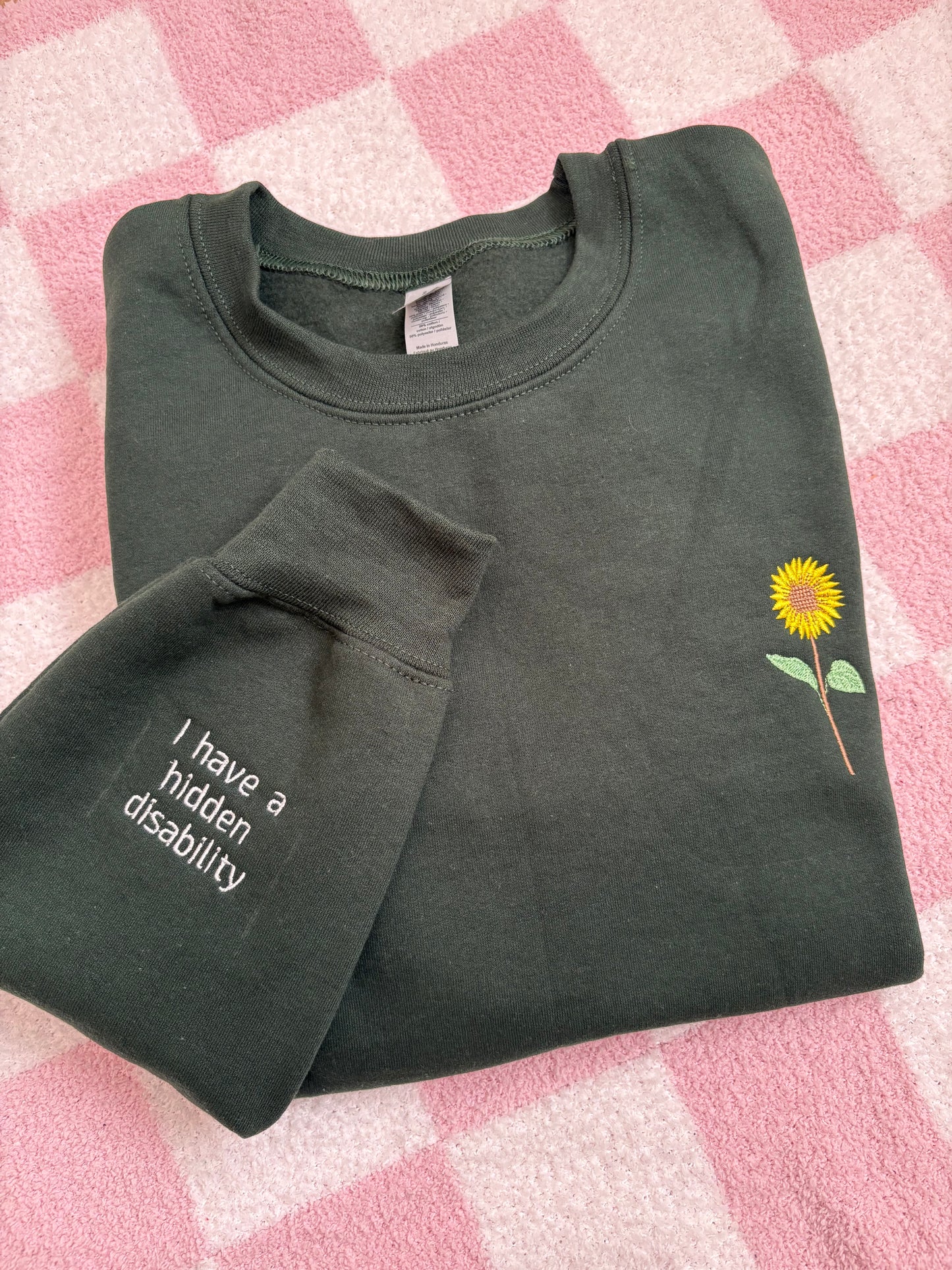 Ready to ship MEDIUM Sunflower *Hidden Disabilities* sweatshirt