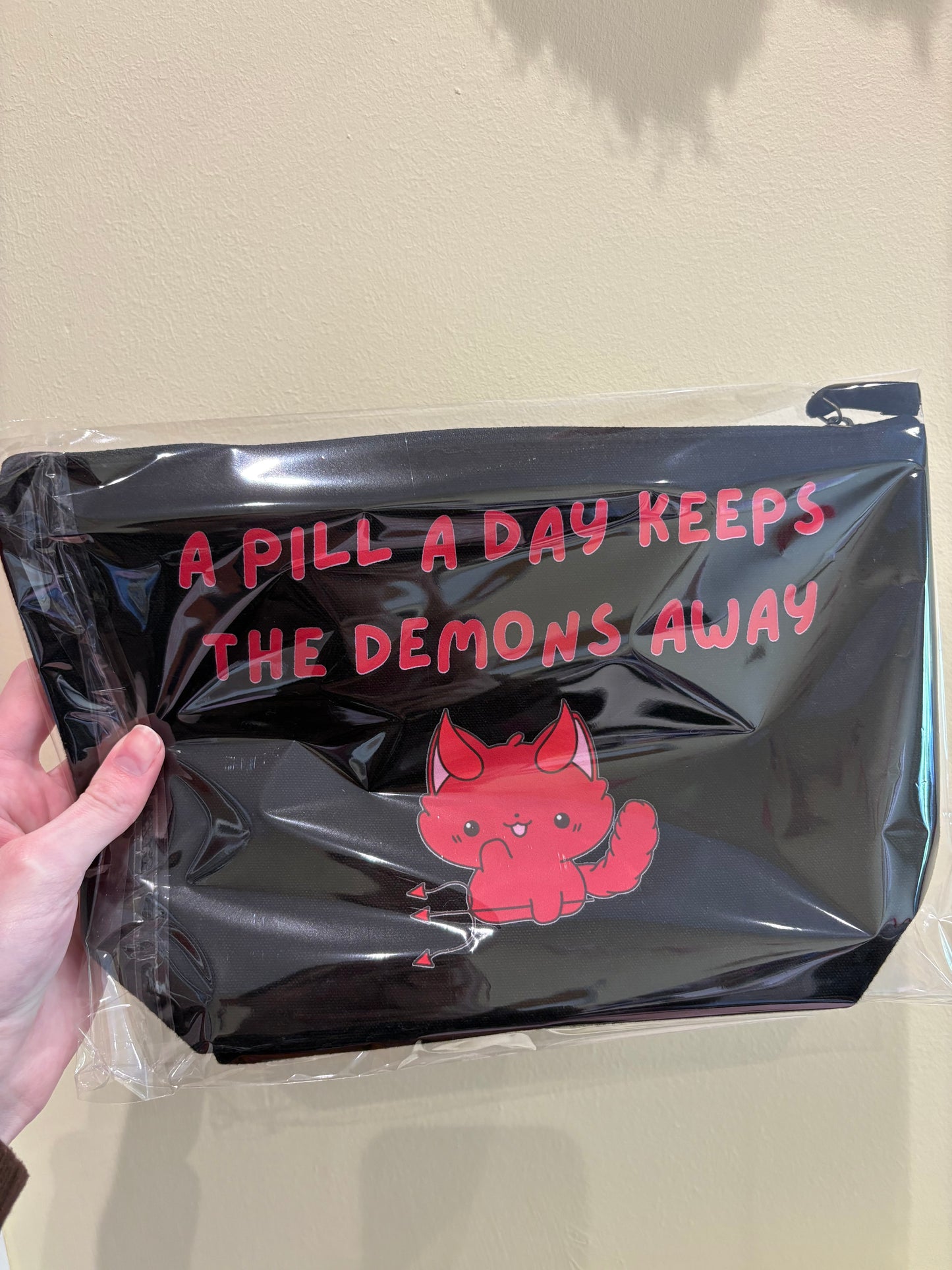 Ready to ship *** A pill a day keeps the demons away - Medication Bag