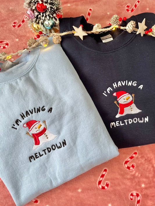 Meltdown snowman sweatshirt