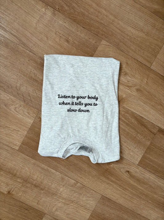 Ready to ship - Medium listen to your body tee