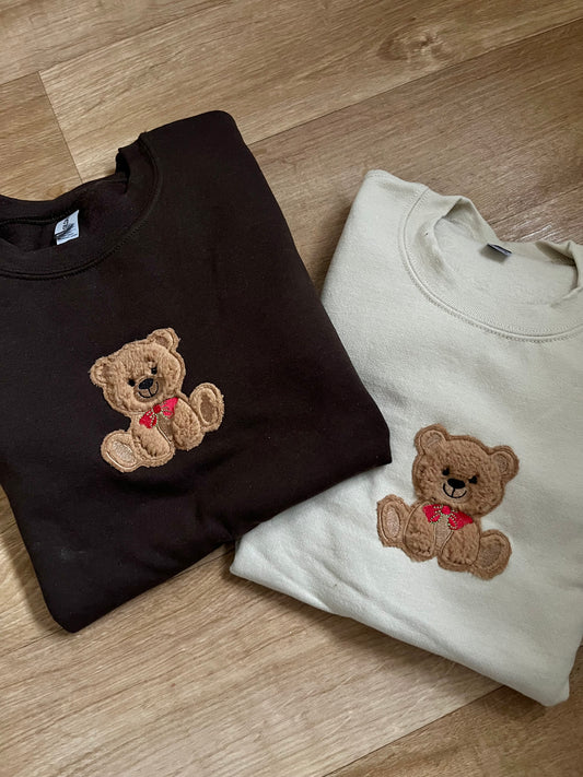 Teddy bear bow sweatshirt