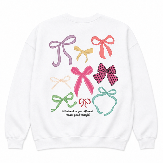 Different not less Bow sweatshirt