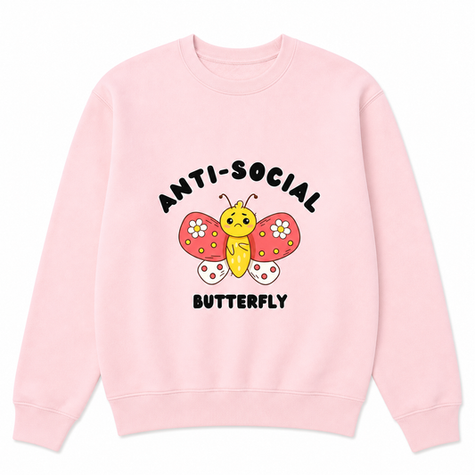 Anti-social butterfly sweatshirt